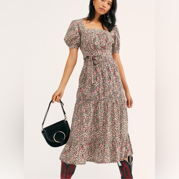 FREE PEOPLE Heartlands Printed Dress-multi In ivory Combo medium - Picture 1 of 14